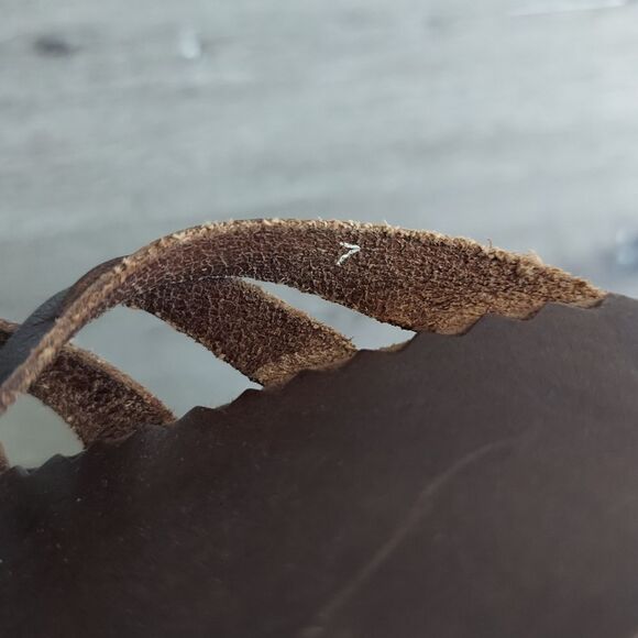 Vintage 90s Report Brown Caged Wedge Platform Sandal 7 - Picture 9 of 10